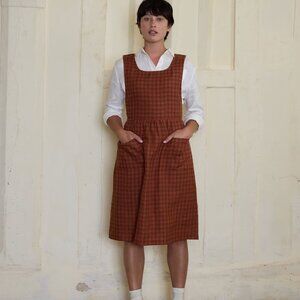 Pyne & Smith No. 32 Pinafore Dress in ginger check